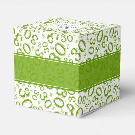 30e verjaardag Groen/wit Random Number Pattern Bedankdoosjes (Achterkant)