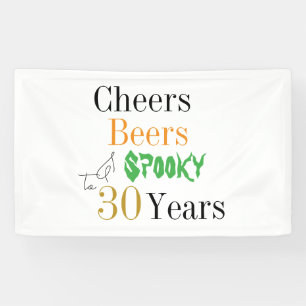 30e verjaardag Halloween Cheers Spooky Party Spandoek