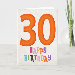 30e verjaardag Happy Birthday Kaart Design 2