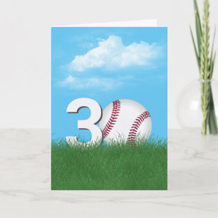 30e verjaardag honkbal in groen gras kaart