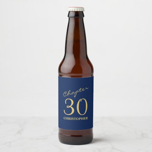 30e verjaardag hoofdstuk 30 blauw goud bier etiket (Voorkant)