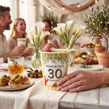 30e Verjaardag Italiaans Feest Olijftak Papieren B