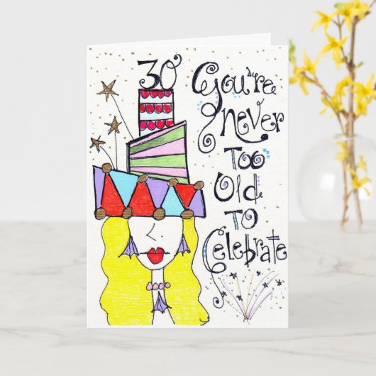 30e verjaardag kaart (Gele Bloem)