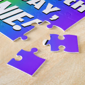 30e verjaardag: kleurrijk, vun regenboogpatroon # legpuzzel (Zijkant)