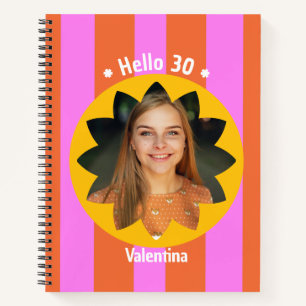 30e verjaardag kleurrijke foto naam trendy schatti notitieboek