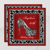 30e verjaardag Leopard Wild Black White Red Kaart (Voorkant / Achterkant)