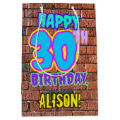 30e verjaardag: Leuk, Urban Graffiti geïnspireerd  Medium Cadeauzakje (Voorkant)