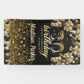 30e verjaardag Luxury Special Black Gold Spandoek (Horizontaal)