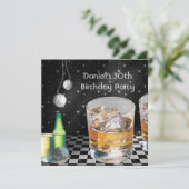 30e verjaardag Mannen Drinken Black Silver-man Kaart (Staand voorkant)