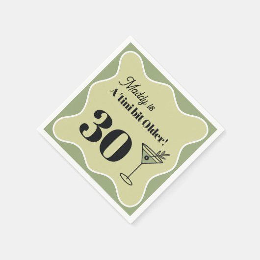 30e verjaardag Martini Servet Groen (Hoek)