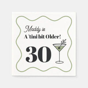 30e verjaardag Martini-thema servetten groen