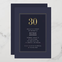 30e verjaardag Minimaal Elegant Donker Gouden Fram