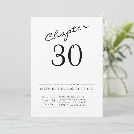 30e verjaardag Moderne 30 Partij Kaart (Staand voorkant)