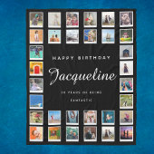 30e verjaardag Moderne grafische foto Collage zwar Fleece Deken