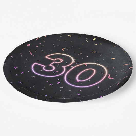 30e verjaardag Neon Sign on Black Paper Bord (Gekanteld)