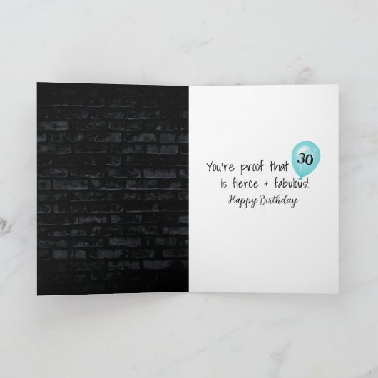 30e verjaardag Neon Sign on Brick Kaart (Binnen)