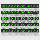 30e verjaardag - Nerdy / Geeky Style "30" en naam Cadeaupapier (Vlak)