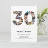 30e verjaardag nummer 30 aangepaste fotocollage kaart (Staand voorkant)