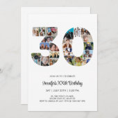 30e verjaardag nummer 30 aangepaste fotocollage kaart (Voorkant / Achterkant)