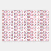 30e verjaardag nummers Paarse roze Inpakpapier Vel (Voorkant 3)