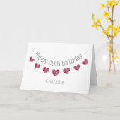 30e verjaardag of een andere verjaardag breien wol kaart (Gele Bloem)