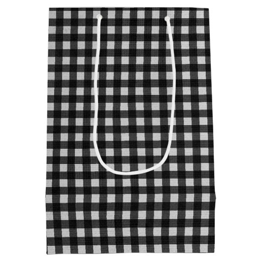 30e verjaardag op Gingham Medium Gift Bag Medium Cadeauzakje (Achterkant)