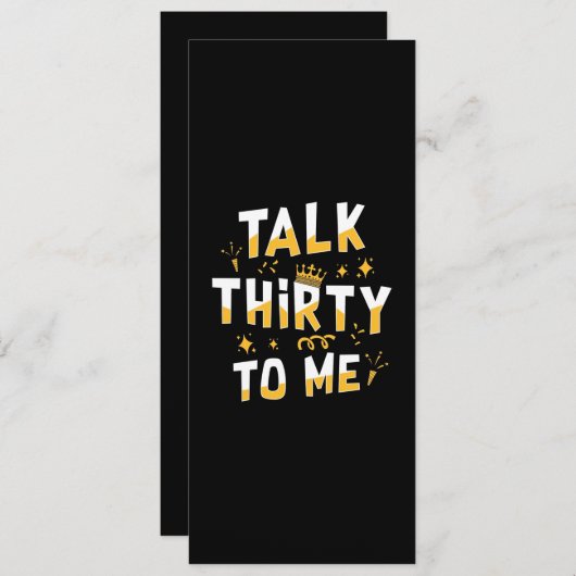 30e verjaardag | Over dertig voor mij praten Menu (Voorkant / Achterkant)