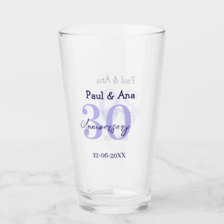 30e verjaardag paarse vetgedrukte letter naam eenv glas