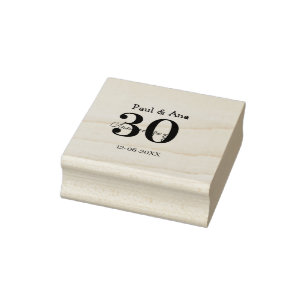 30e verjaardag paarse vetgedrukte letter naam eenv rubberstempel