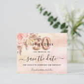 30e verjaardag Pampas roos Bewaar de datumkaart (Staand voorkant)