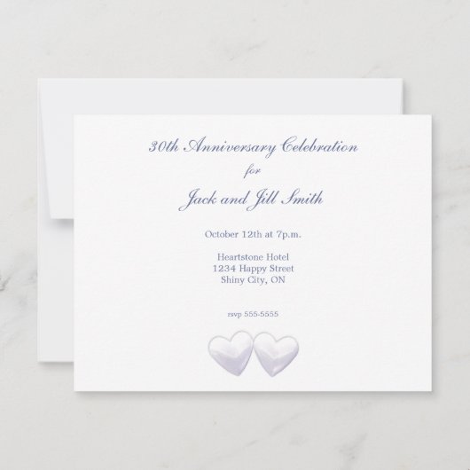 30e verjaardag Parelharten Kaart (Achterkant)