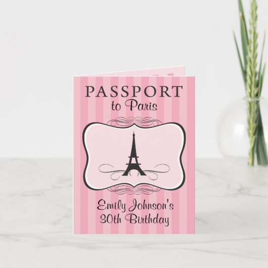 30e verjaardag Paris Passport Invitation (Voorkant)