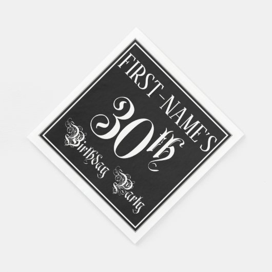 30e verjaardag Partij — Fancy Manuscript + de Naam Servet (Hoek)