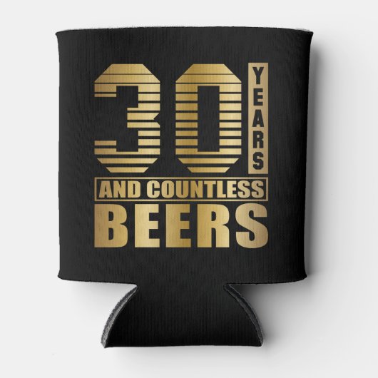 30e verjaardag Party Favor Terug en Goud Blikjeskoeler (Voorkant)