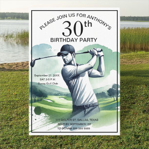 30e Verjaardag Party Golfer Volwassen Par Sports G Kaart