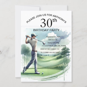 30e Verjaardag Party Golfer Volwassen Par Sports G Kaart