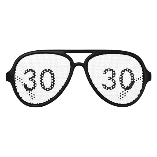 30e verjaardag Party Shades Aviator Zonnebril (Voorkant)