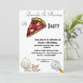 30e verjaardag Pizza Party uitnodiging (Staand voorkant)