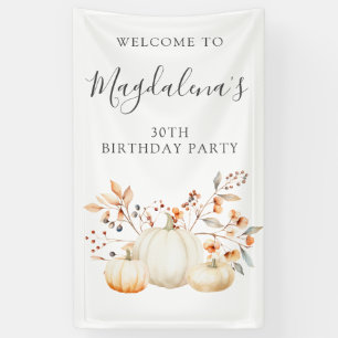30e verjaardag pompoen val bladeren verticale outd spandoek
