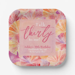 30e verjaardag praat dertig tegen mij papieren bordje