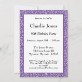 30e verjaardag Random Number Pattern Paars/White Kaart (Voorkant)