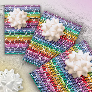 30e verjaardag regenboog strepen inpakpapier vel