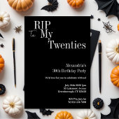 30e verjaardag RIP 20s Black and White Party Kaart