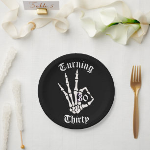 30e Verjaardag - RIP Twenties Skeleton Paper Bord