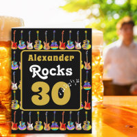 30e verjaardag Rock and Roll Gitaar Gepersonalisee
