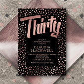 30e Verjaardag Roos Gouden Confetti Kaart