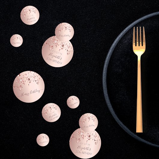 30e verjaardag roos gouden roze sterren glam confetti