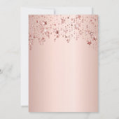 30e verjaardag roos gouden roze sterren kaart (Achterkant)