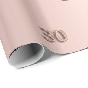 30e verjaardag roos goudglitter druppelt roze cadeaupapier