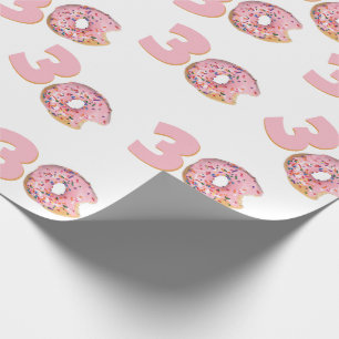 30e verjaardag roze donut cadeaupapier
